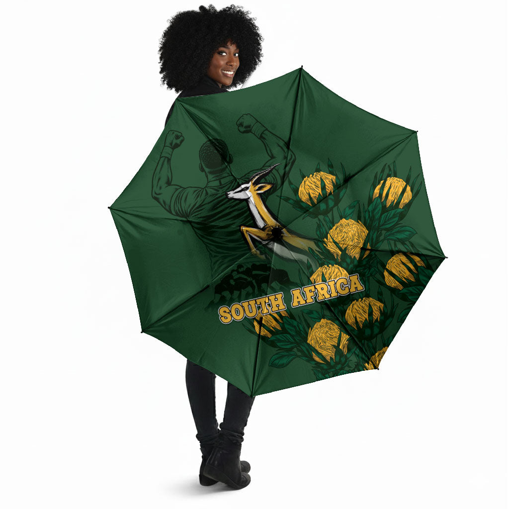 South Africa Rugby Pride Umbrella Springbok With King Protea