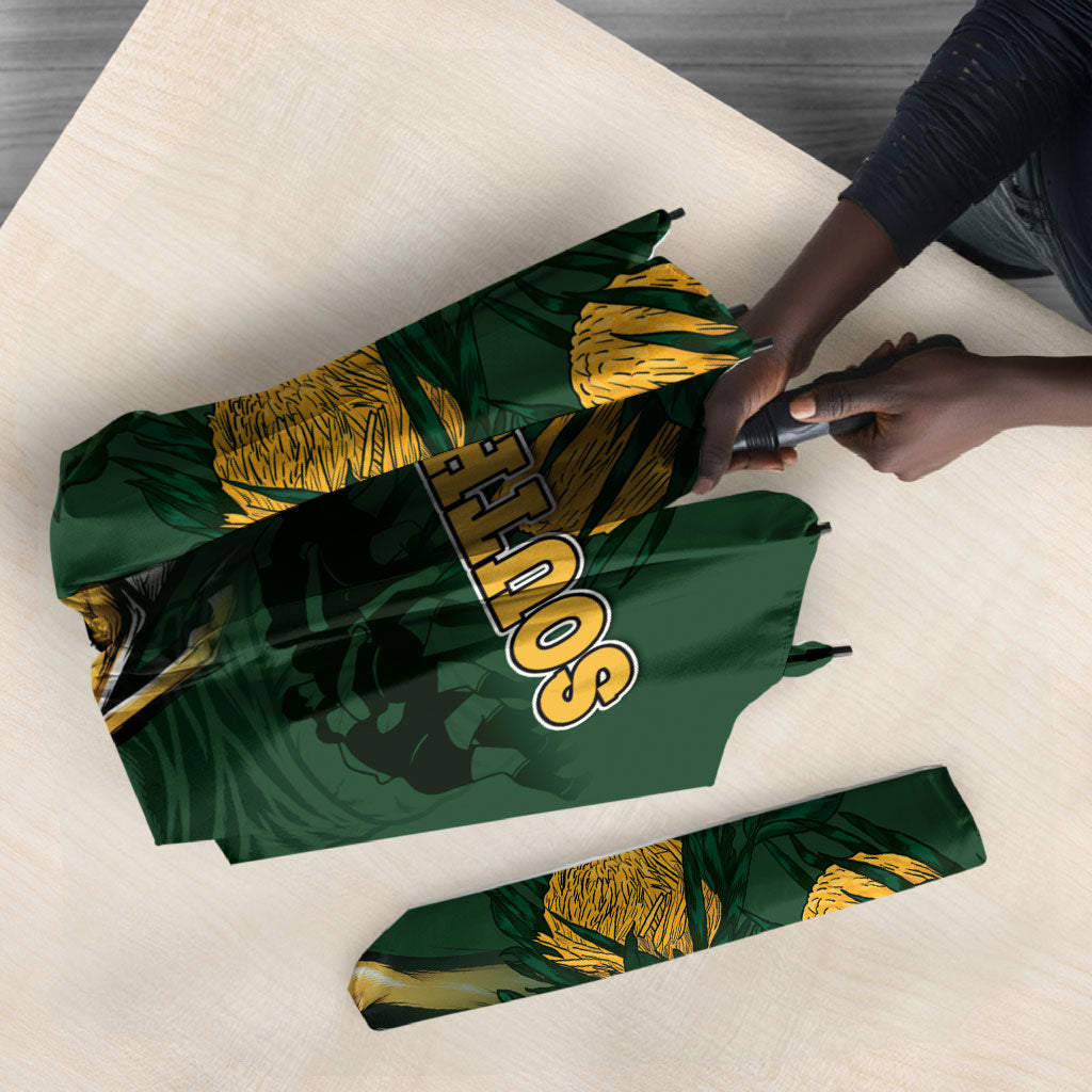 South Africa Rugby Pride Umbrella Springbok With King Protea