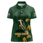 South Africa Rugby Pride Women Polo Shirt Springbok With King Protea
