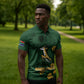 South Africa Rugby Pride Zipper Polo Shirt Springbok With King Protea