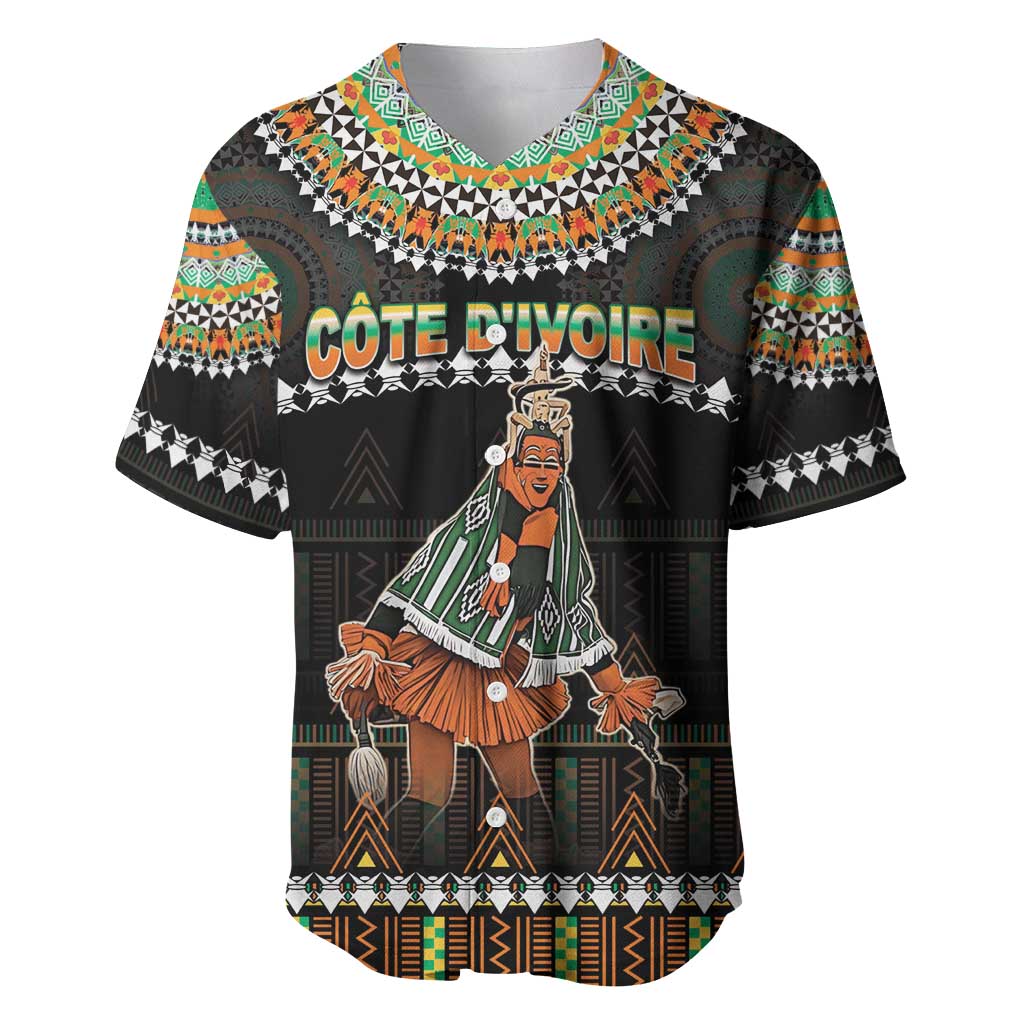 Ivory Coast Festival Of Masks Baseball Jersey Traditional Zaouli Dance