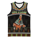 Ivory Coast Festival Of Masks Basketball Jersey Traditional Zaouli Dance LT05