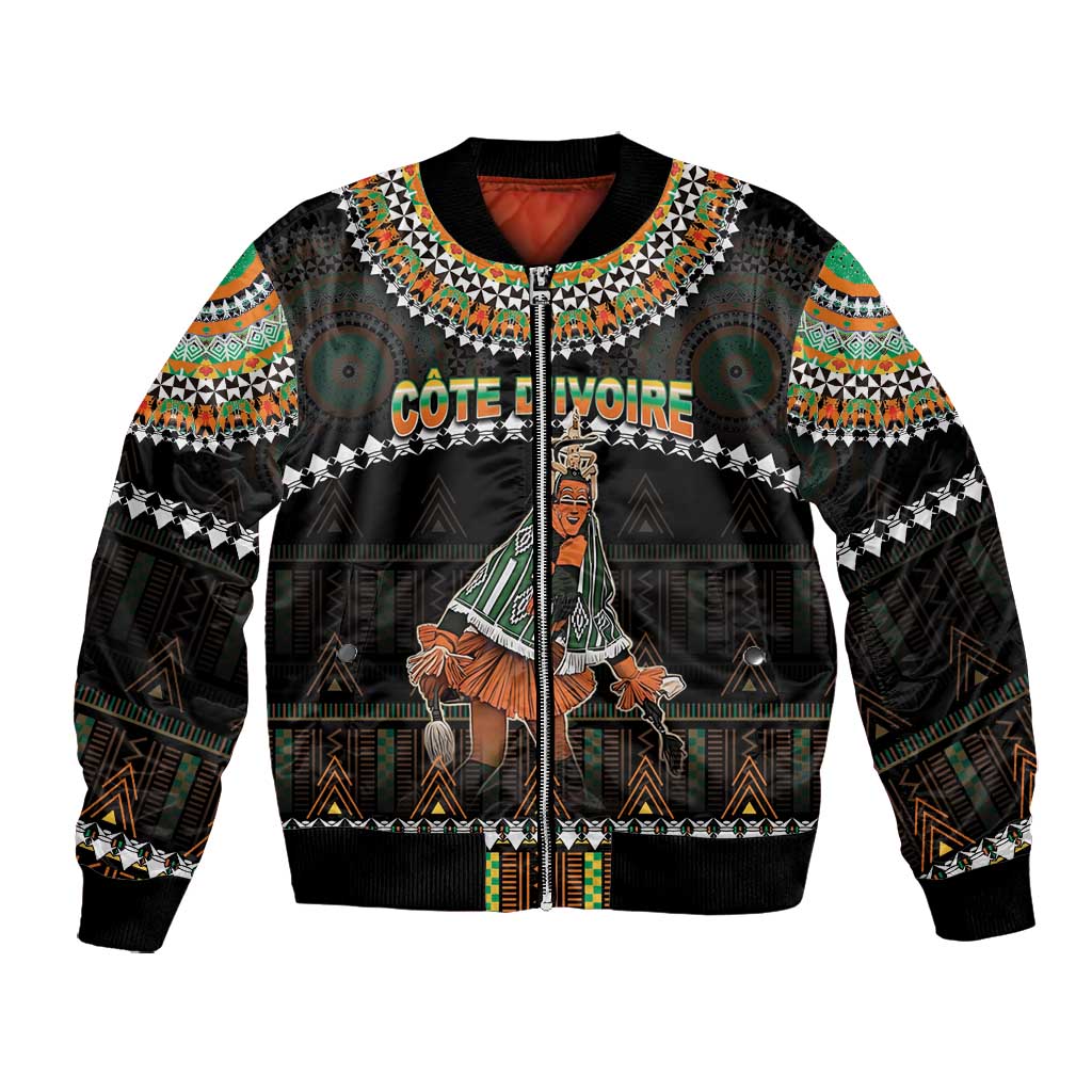 Ivory Coast Festival Of Masks Bomber Jacket Traditional Zaouli Dance