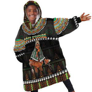 Ivory Coast Festival Of Masks Kid Wearable Blanket Hoodie Traditional Zaouli Dance