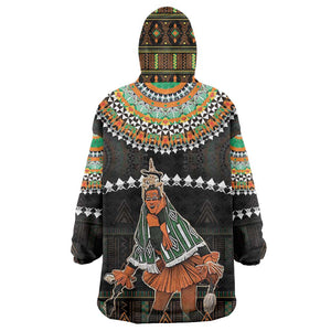 Ivory Coast Festival Of Masks Kid Wearable Blanket Hoodie Traditional Zaouli Dance