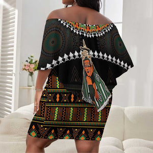 Ivory Coast Festival Of Masks Off Shoulder Short Dress Traditional Zaouli Dance