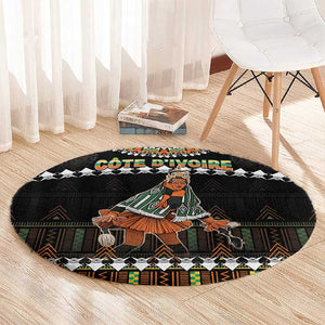 Ivory Coast Festival Of Masks Round Carpet Traditional Zaouli Dance