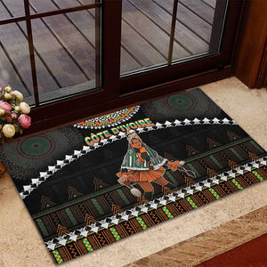 Ivory Coast Festival Of Masks Rubber Doormat Traditional Zaouli Dance