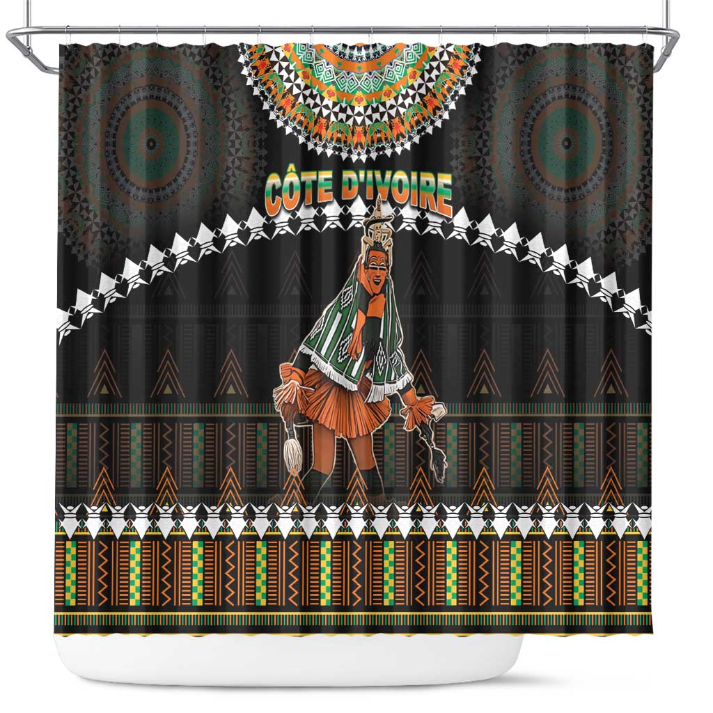 Ivory Coast Festival Of Masks Shower Curtain Traditional Zaouli Dance