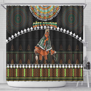 Ivory Coast Festival Of Masks Shower Curtain Traditional Zaouli Dance