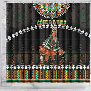 Ivory Coast Festival Of Masks Shower Curtain Traditional Zaouli Dance