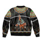 Ivory Coast Festival Of Masks Sleeve Zip Bomber Jacket Traditional Zaouli Dance
