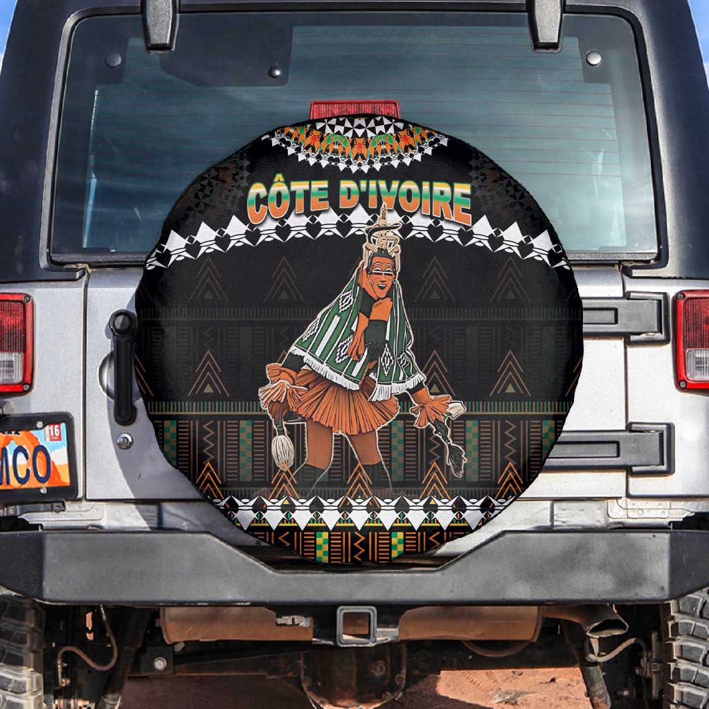 Ivory Coast Festival Of Masks Spare Tire Cover Traditional Zaouli Dance