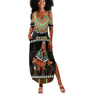 Ivory Coast Festival Of Masks Summer Maxi Dress Traditional Zaouli Dance