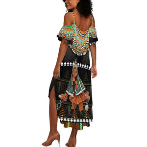 Ivory Coast Festival Of Masks Summer Maxi Dress Traditional Zaouli Dance