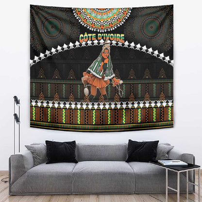 Ivory Coast Festival Of Masks Tapestry Traditional Zaouli Dance