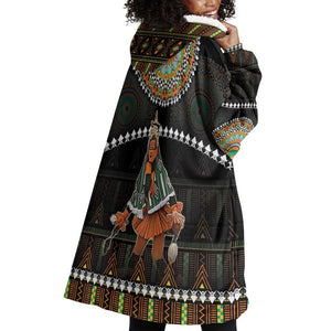 Ivory Coast Festival Of Masks Wearable Blanket Hoodie Traditional Zaouli Dance