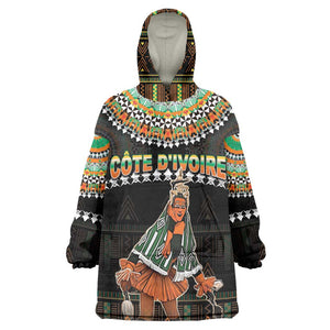 Ivory Coast Festival Of Masks Wearable Blanket Hoodie Traditional Zaouli Dance