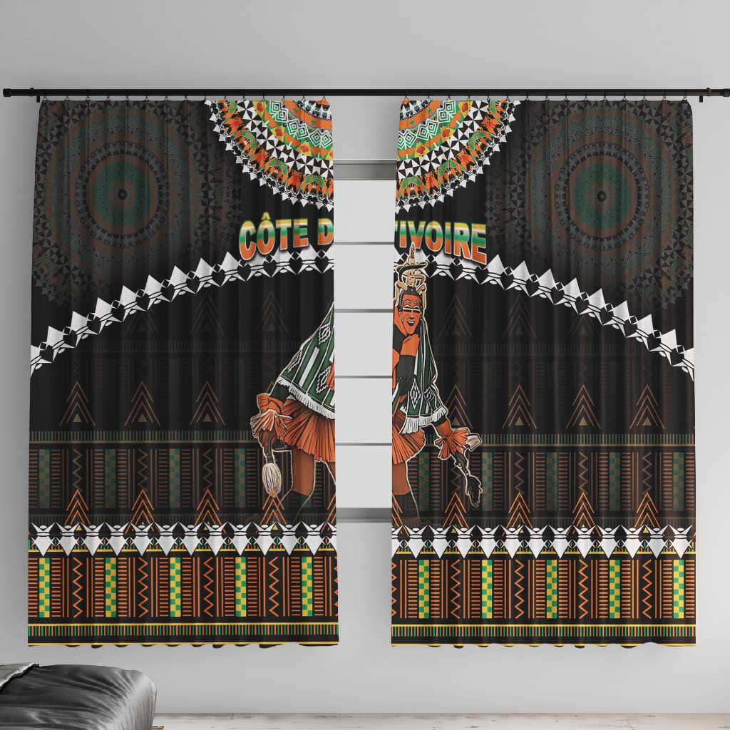 Ivory Coast Festival Of Masks Window Curtain Traditional Zaouli Dance