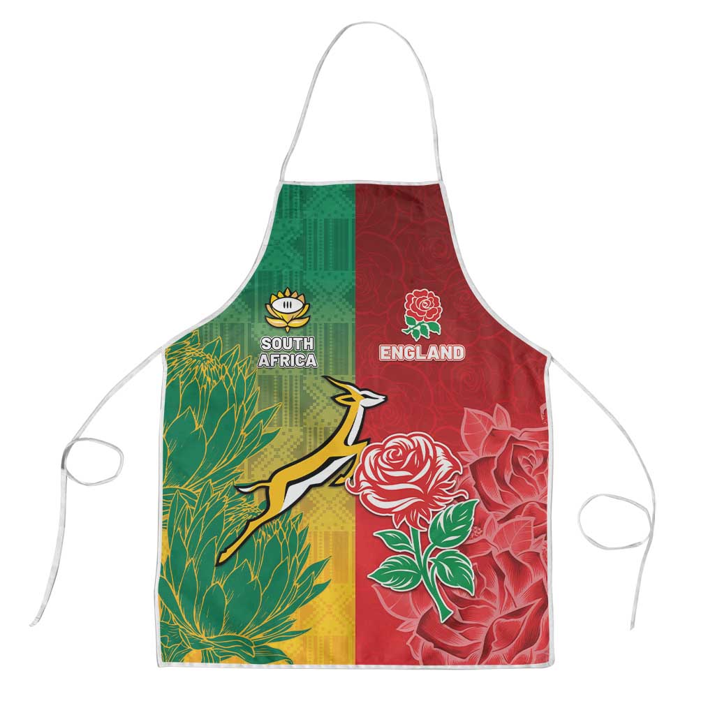 South Africa And England Rugby Apron Springboks And Red Rose Together - African Pride