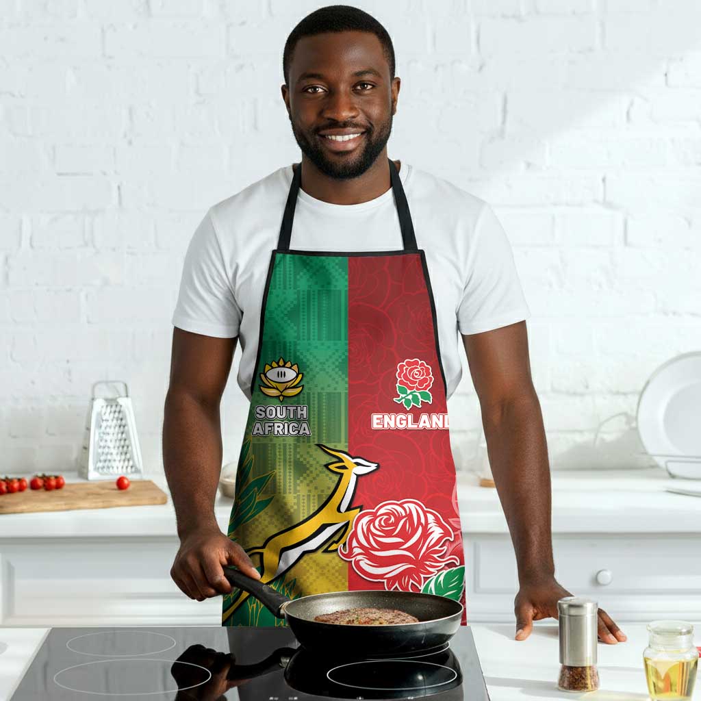 South Africa And England Rugby Apron Springboks And Red Rose Together - African Pride