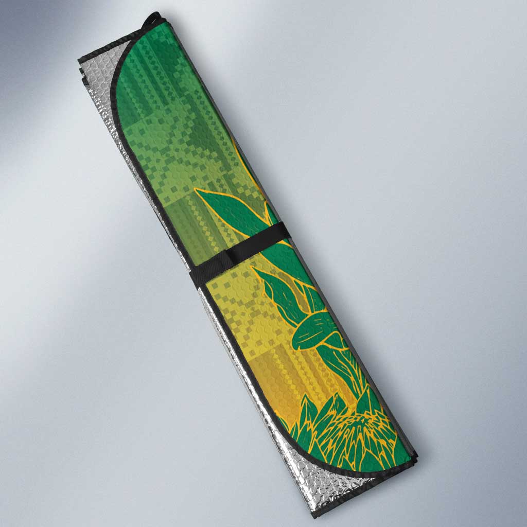South Africa And England Rugby Auto Sun Shade Springboks And Red Rose Together - African Pride