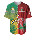 South Africa And England Rugby Custom Baseball Jersey Springboks And Red Rose Together - African Pride