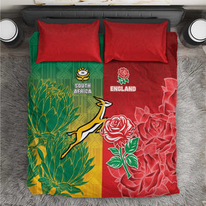 South Africa And England Rugby Bedding Set Springboks And Red Rose Together - African Pride