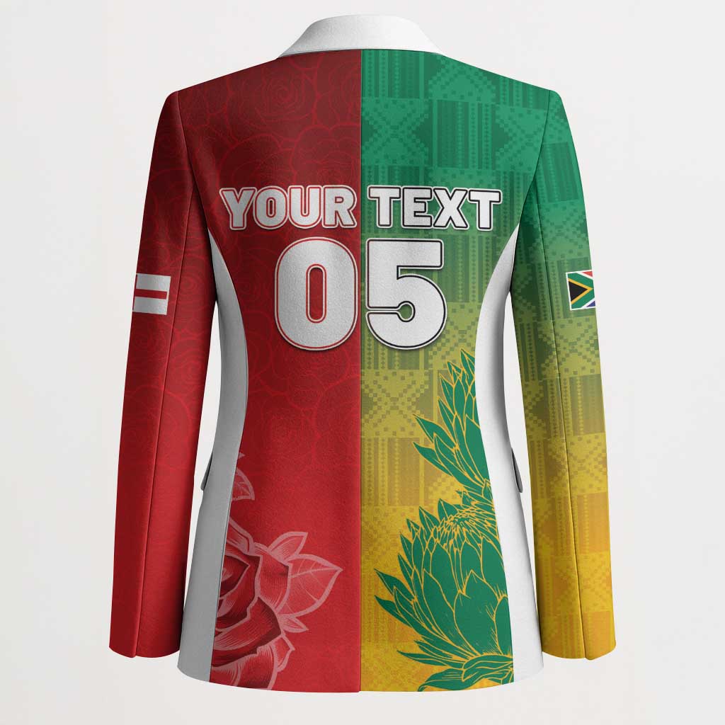 South Africa And England Rugby Custom Blazer Springboks And Red Rose Together - African Pride