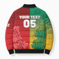 South Africa And England Rugby Custom Bomber Puffer Jacket Springboks And Red Rose Together - African Pride
