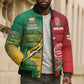 South Africa And England Rugby Custom Bomber Puffer Jacket Springboks And Red Rose Together - African Pride
