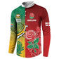 South Africa And England Rugby Custom Button Sweatshirt Springboks And Red Rose Together