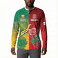 South Africa And England Rugby Custom Button Sweatshirt Springboks And Red Rose Together