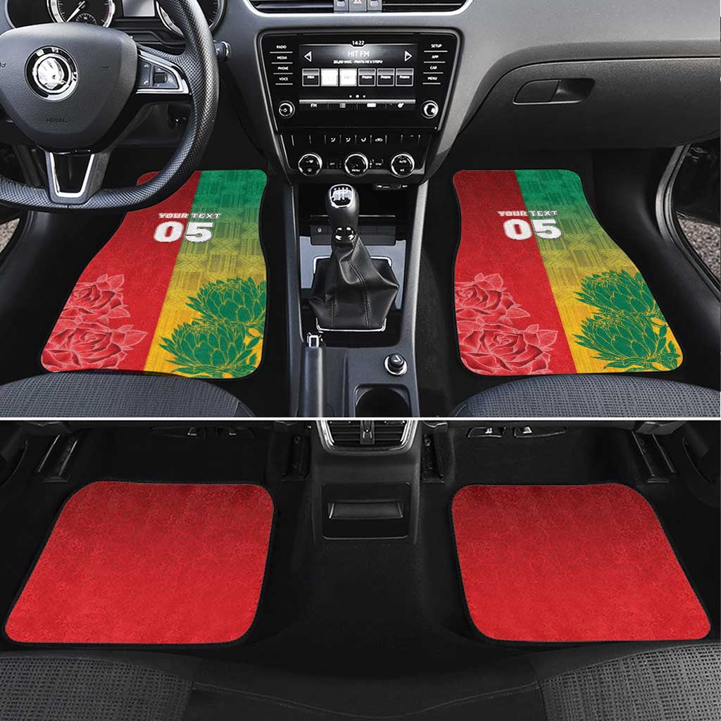 South Africa And England Rugby Custom Car Mats Springboks And Red Rose Together - African Pride