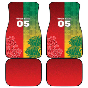 South Africa And England Rugby Custom Car Mats Springboks And Red Rose Together - African Pride