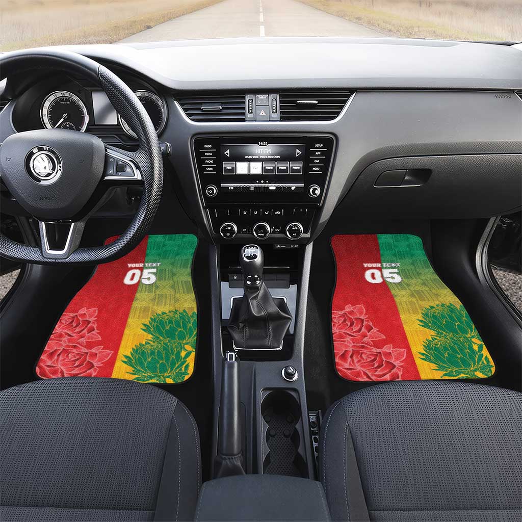 South Africa And England Rugby Custom Car Mats Springboks And Red Rose Together - African Pride