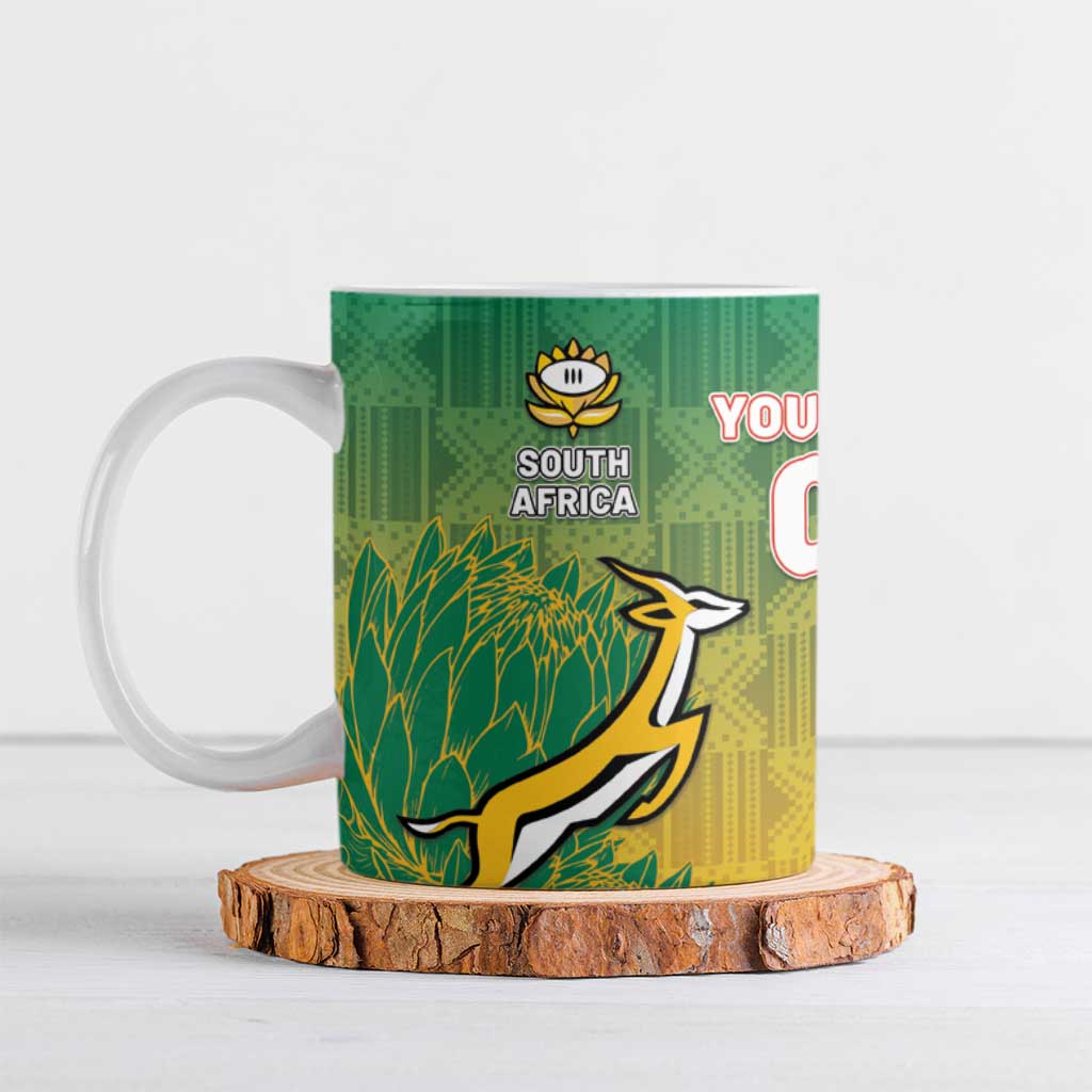 South Africa And England Rugby Custom Ceramic Mug Springboks And Red Rose Together - African Pride