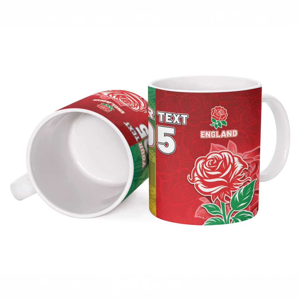 South Africa And England Rugby Custom Ceramic Mug Springboks And Red Rose Together - African Pride