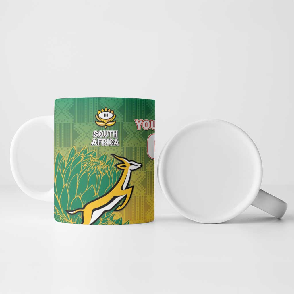 South Africa And England Rugby Custom Ceramic Mug Springboks And Red Rose Together - African Pride