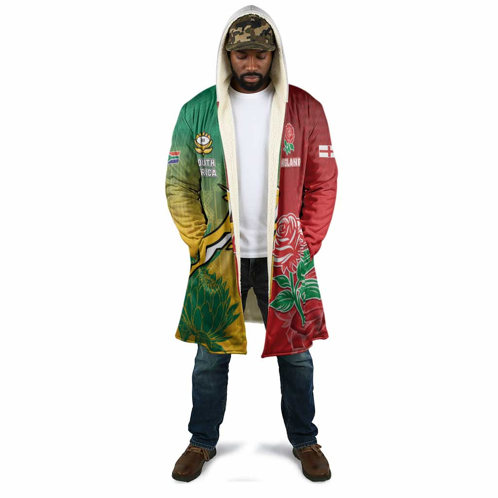 South Africa And England Rugby Custom Cloak Springboks And Red Rose Together - African Pride