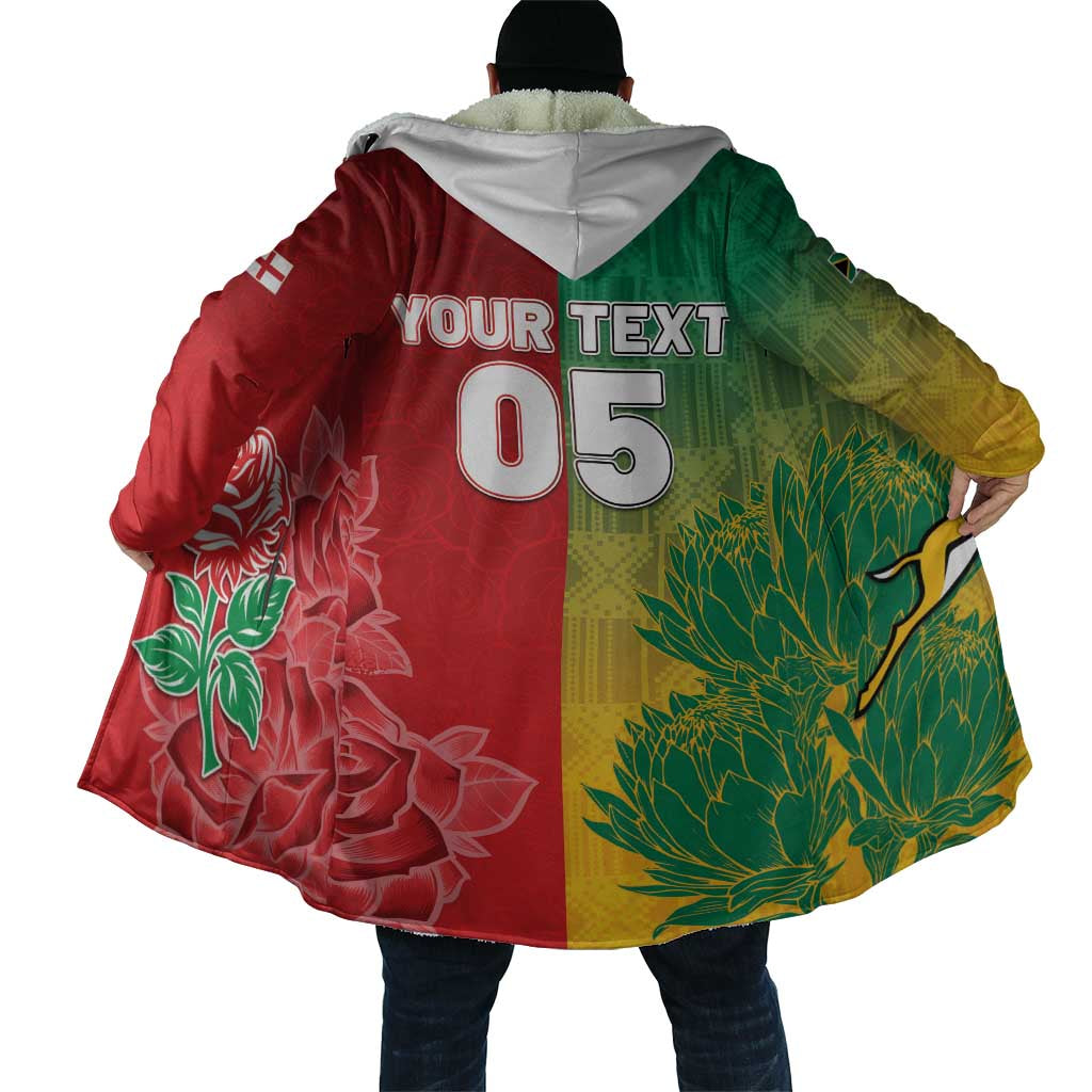 South Africa And England Rugby Custom Cloak Springboks And Red Rose Together - African Pride