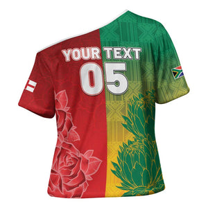 South Africa And England Rugby Custom Cross Shoulder Shirt Springboks And Red Rose Together - African Pride
