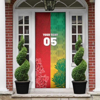 South Africa And England Rugby Custom Door Cover Springboks And Red Rose Together - African Pride