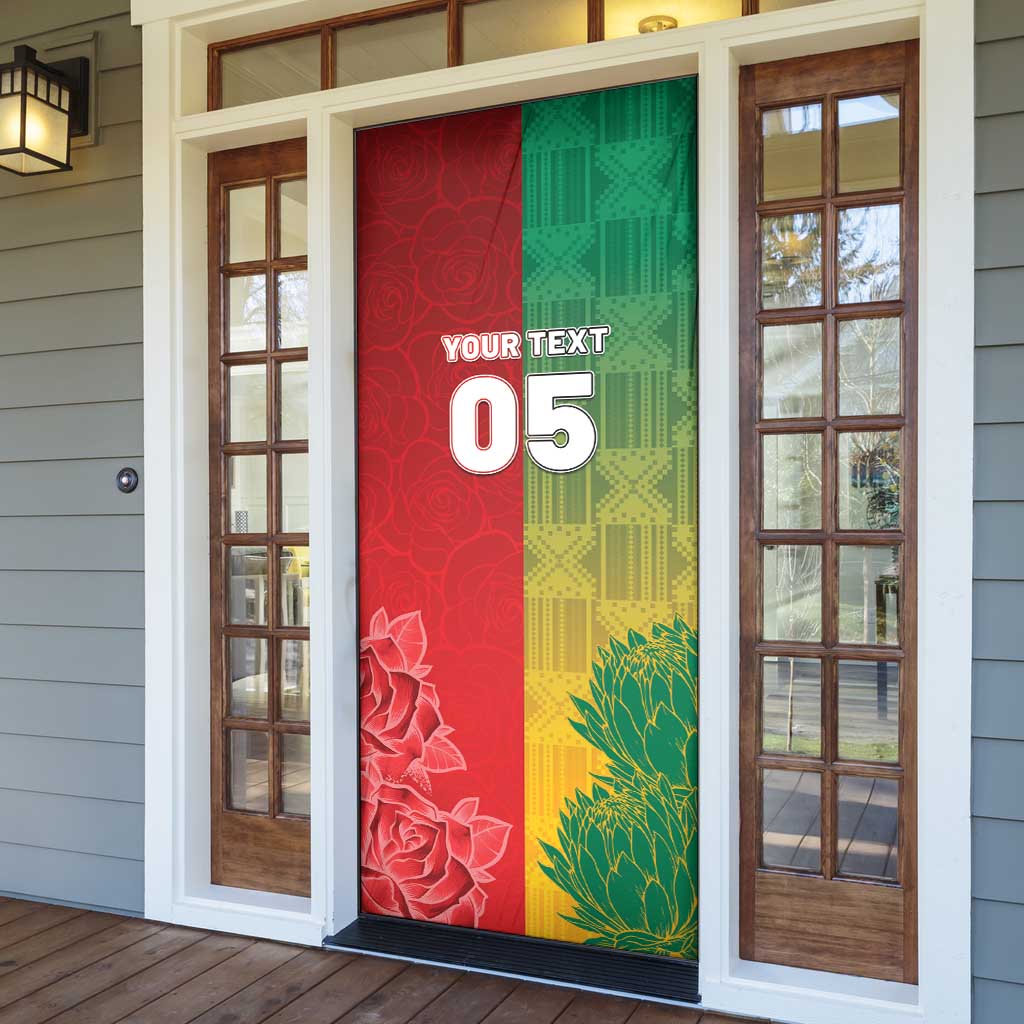 South Africa And England Rugby Custom Door Cover Springboks And Red Rose Together - African Pride
