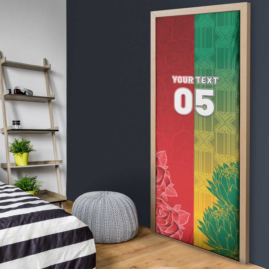 South Africa And England Rugby Custom Door Cover Springboks And Red Rose Together - African Pride