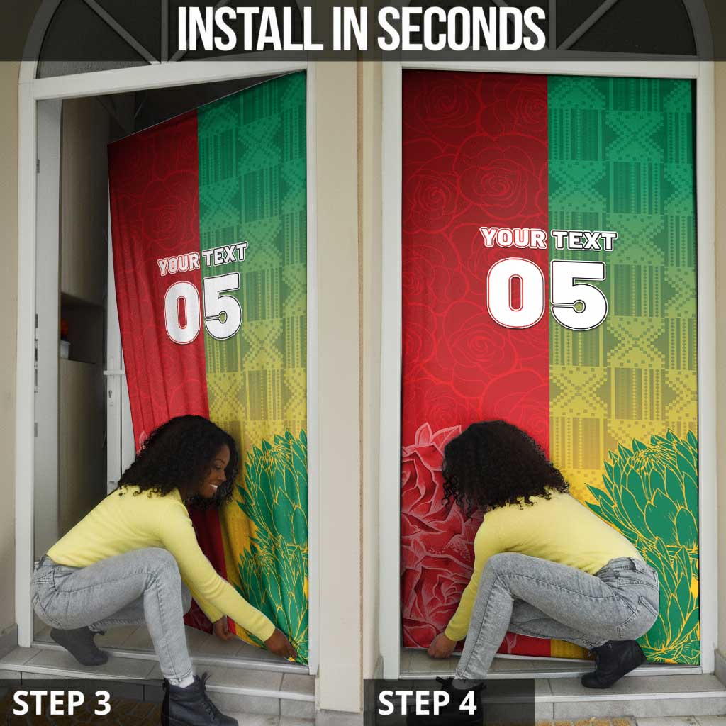 South Africa And England Rugby Custom Door Cover Springboks And Red Rose Together - African Pride