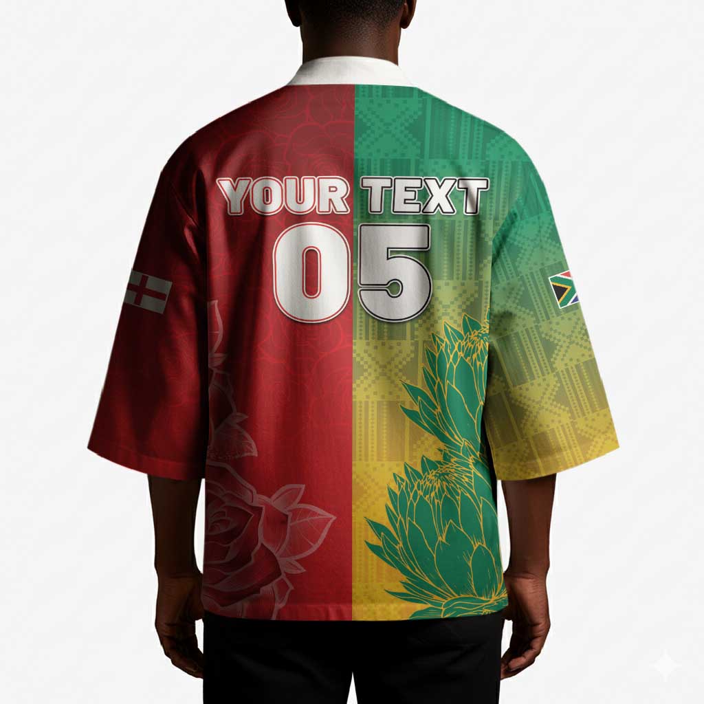 South Africa And England Rugby Custom Kimono Springboks And Red Rose Together - African Pride