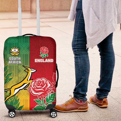 South Africa And England Rugby Luggage Cover Springboks And Red Rose Together - African Pride