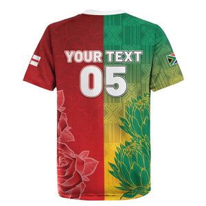 South Africa And England Rugby Custom Rugby Jersey Springboks And Red Rose Together - African Pride