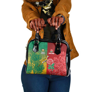 South Africa And England Rugby Shoulder Handbag Springboks And Red Rose Together - African Pride